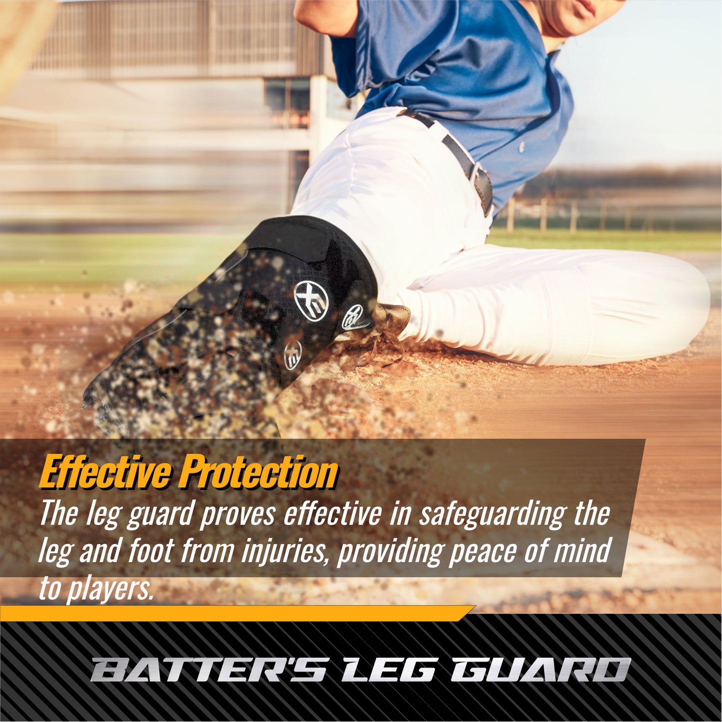 Baseball Leg Guard - Batter's Leg Guard with Adjustable Straps for Youth and Adult