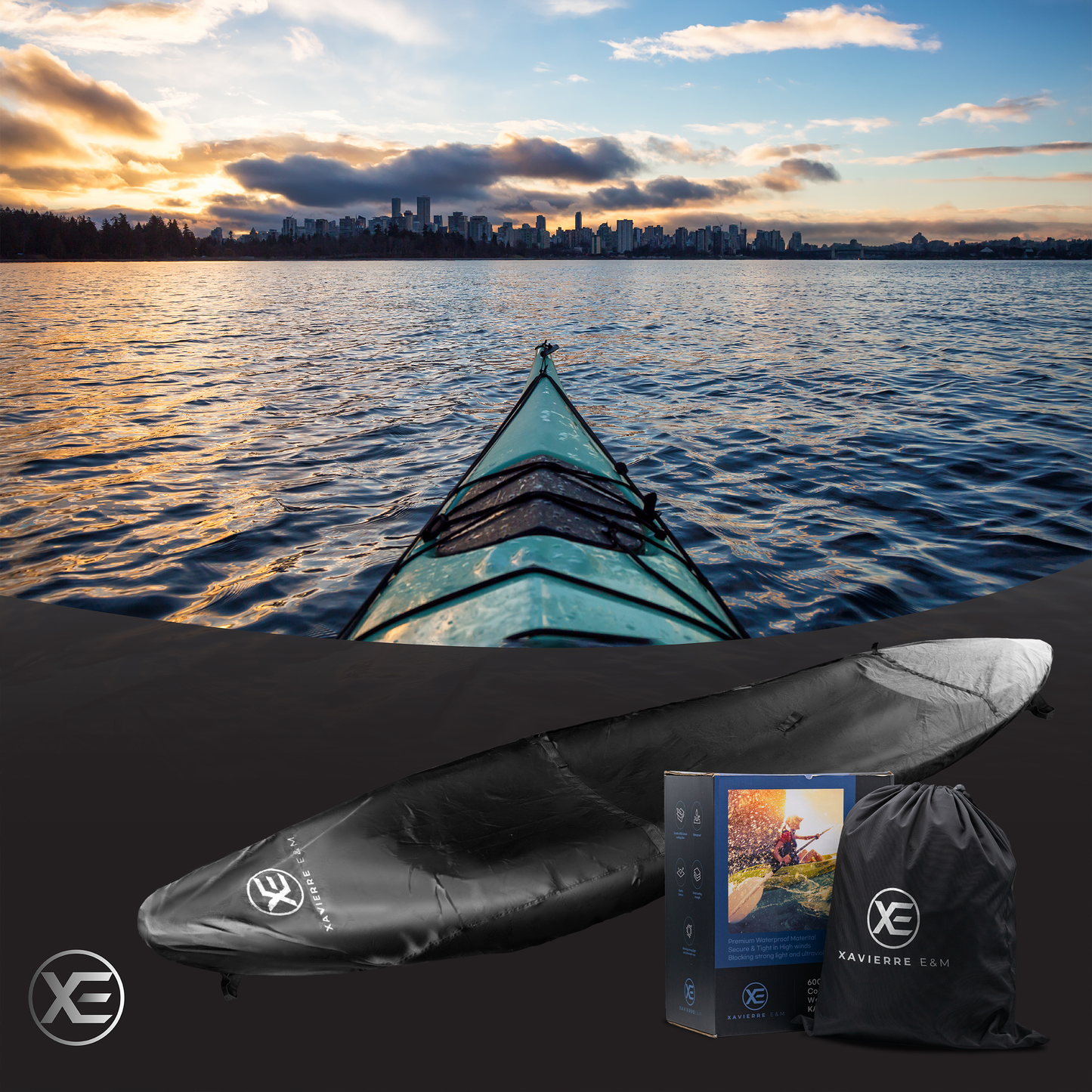 Heavy Duty Kayak Cover with 600D Oxford Fabric (Fits 7.8-18ft) for UV Protection, Waterproof and Dustproof - Compatible with Canoe