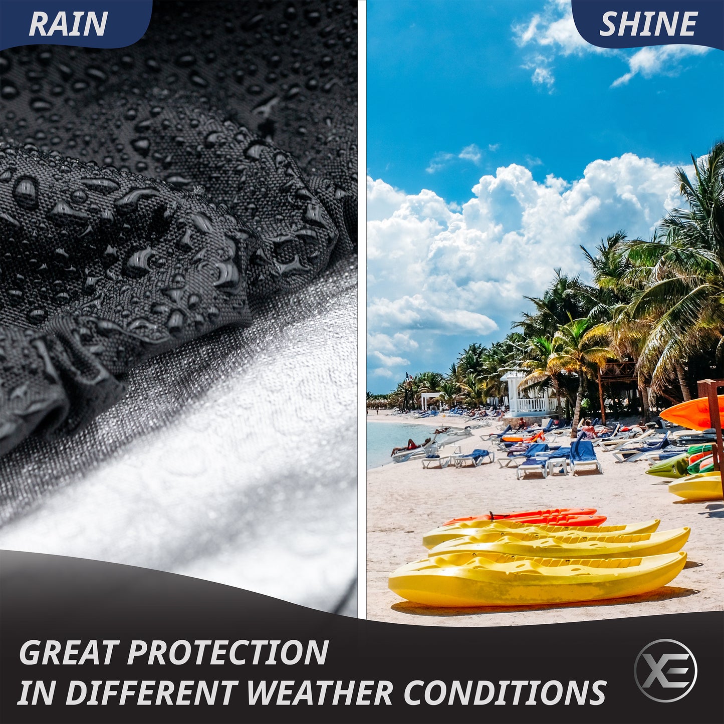 Heavy Duty Kayak Cover with 600D Oxford Fabric (Fits 7.8-18ft) for UV Protection, Waterproof and Dustproof - Compatible with Canoe