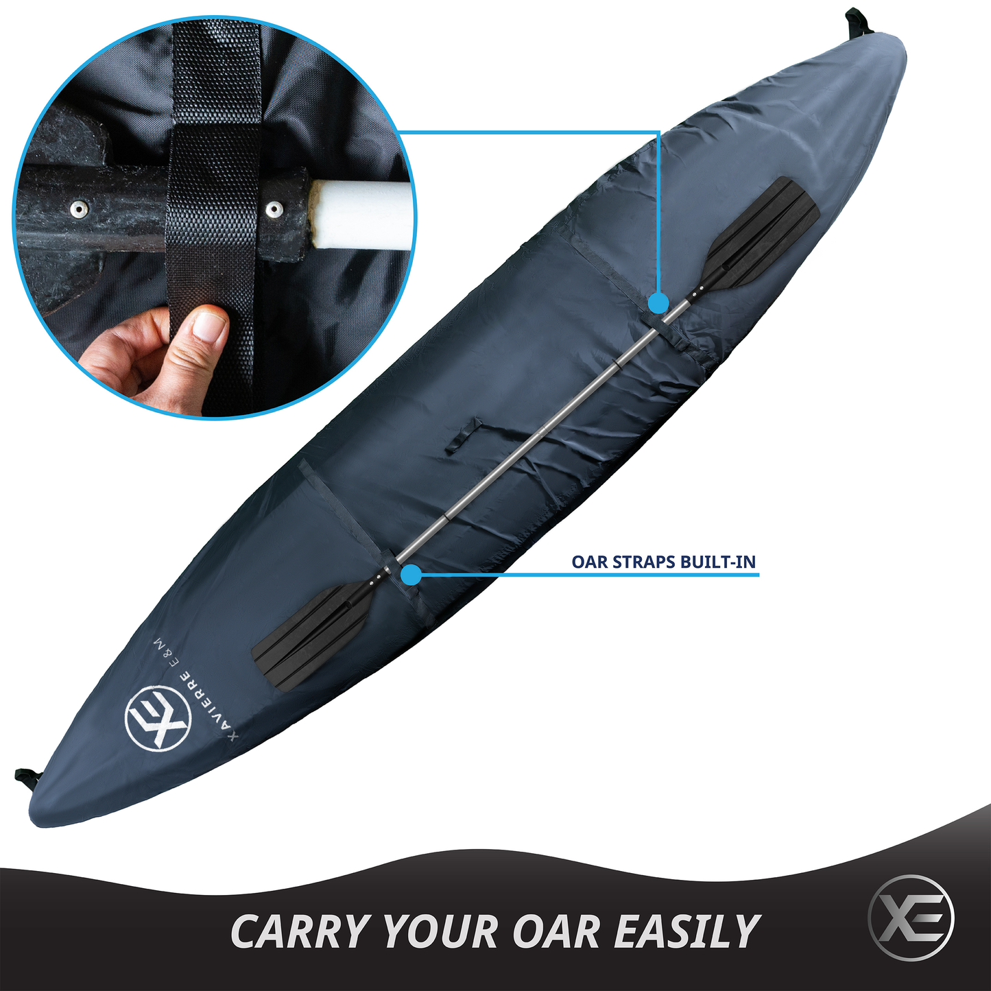 Heavy Duty Kayak Cover with 600D Oxford Fabric (Fits 7.8-18ft) for UV Protection, Waterproof and Dustproof - Compatible with Canoe